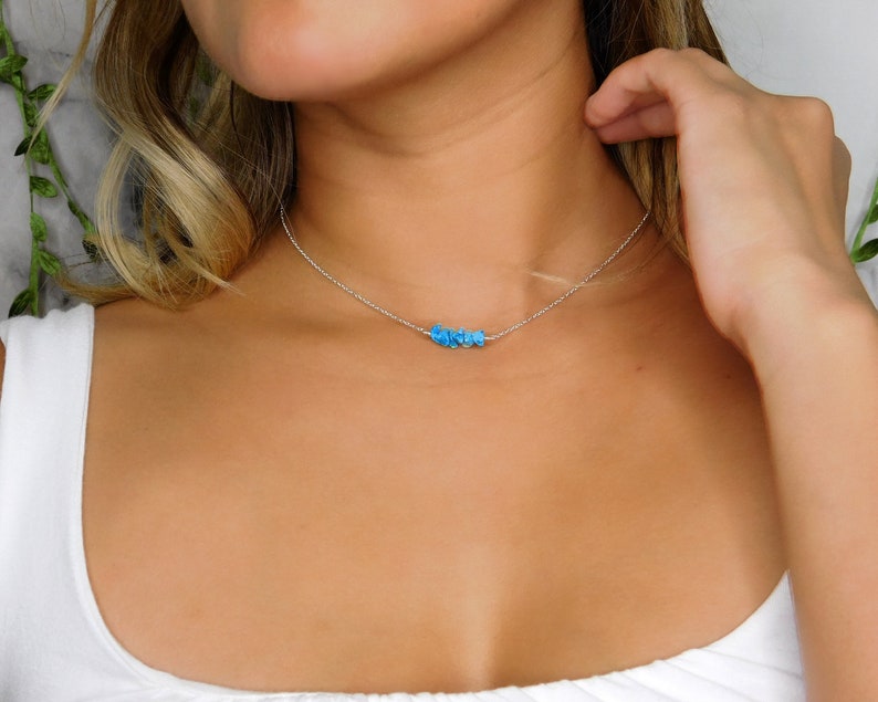 Turquoise Necklace December Birthstone Necklace Rose Gold