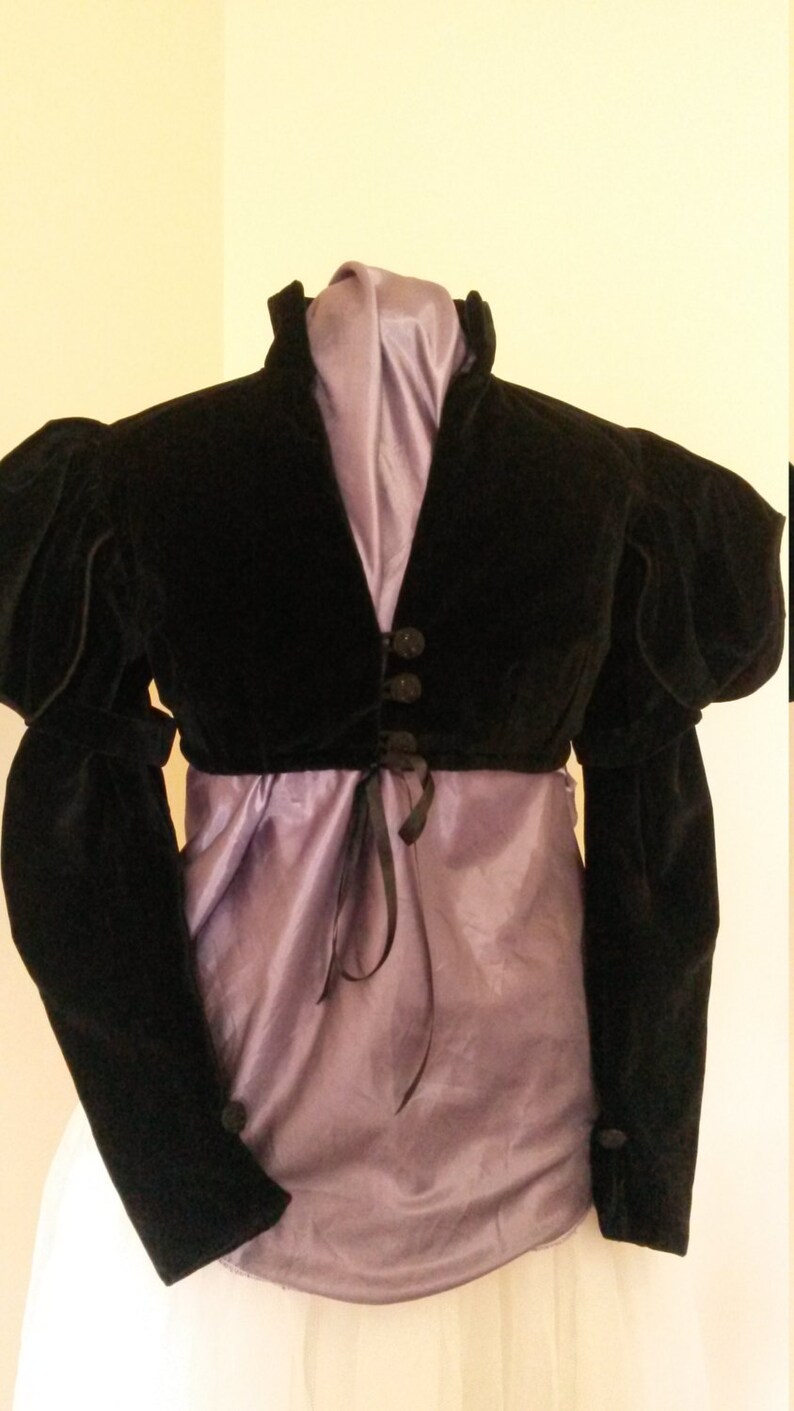 Velvet Bolero Jacket ELIZABETH spencer Regency Costume
