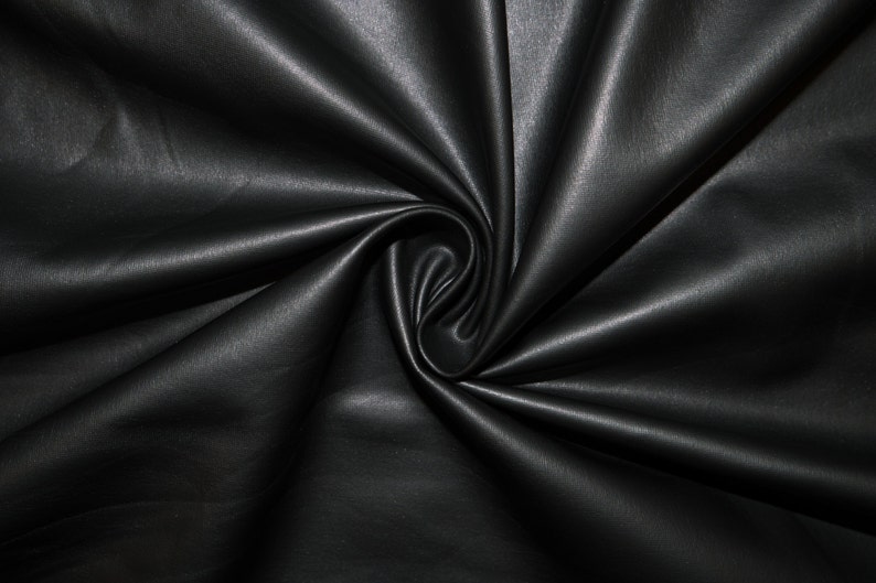 Black Matte Pleather Faux Leather Stretch Vinyl Polyester