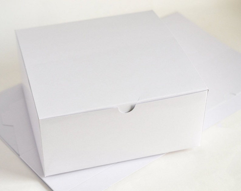Boxes With Lid 8 x 8 x 3.5 White DIY Bridesmaid