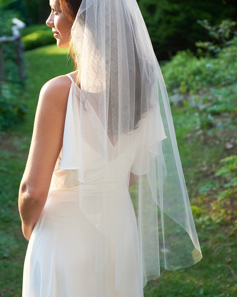 Bridal Veil Cut Edge Veil Simple Wedding Veil Veil for