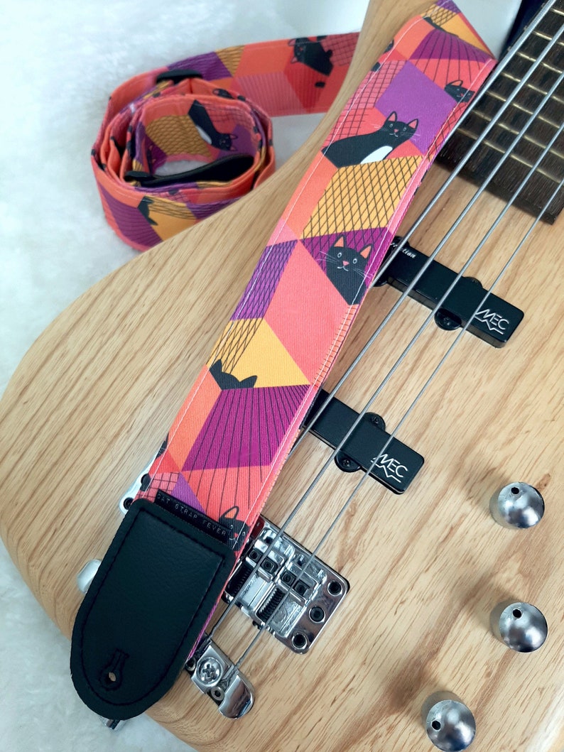 Cat Guitar Strap // Cheeky Chappy // Handmade