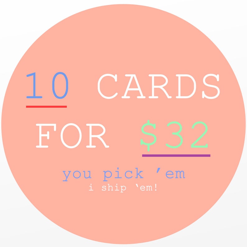 Custom Card Set  10 FOR 32  By Fresh Card Co