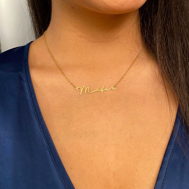 Custom Name Necklace-Minimalist Name Necklace-Gold