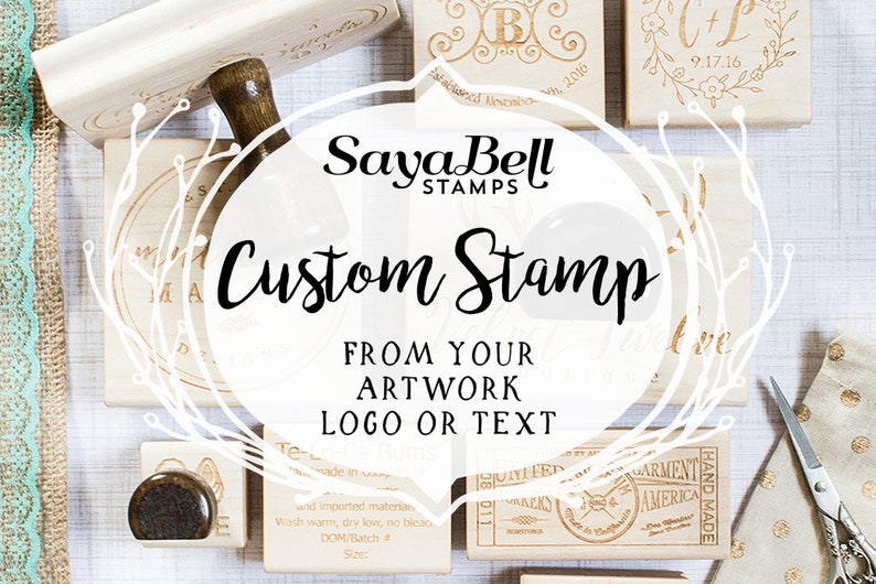 Custom Rubber Stamps Business Logo Stamps or Wedding Custom