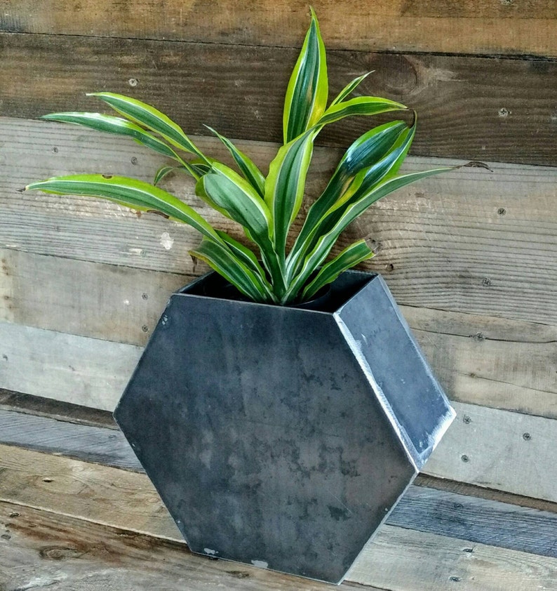 Industrial Steel Flower Pot hexagon
