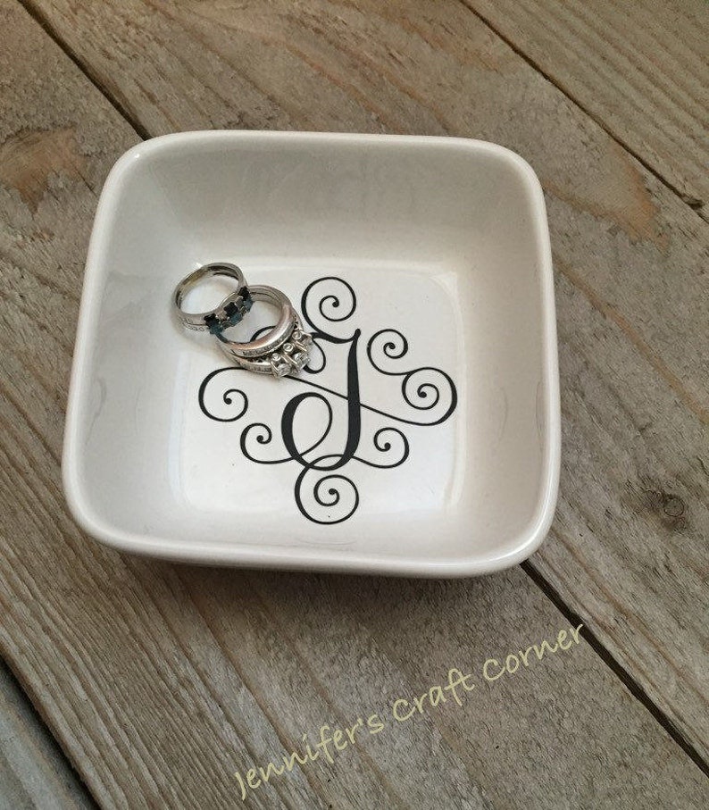 Monogrammed Jewelry Dish Ring Dish Personalized Ring Dish