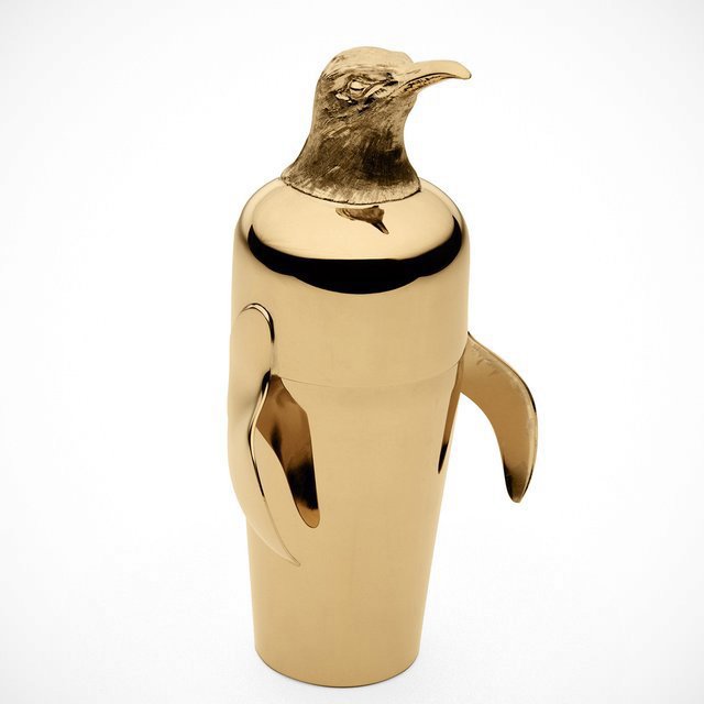 Napier Gold-Plated Figural Penguin Cocktail Shaker by Sir Jack’s