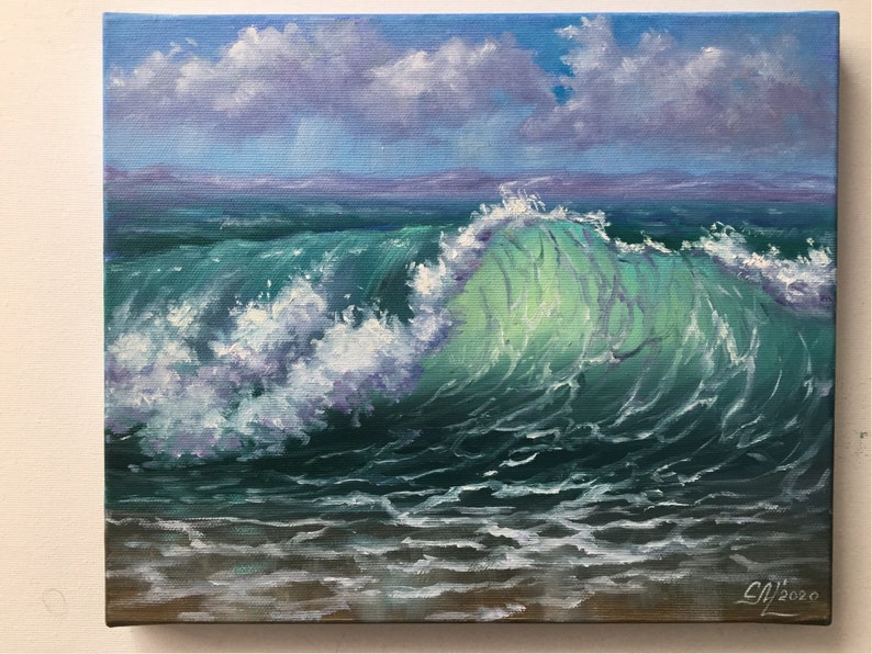 Ocean painting on canvas art original oil painting ocean wave