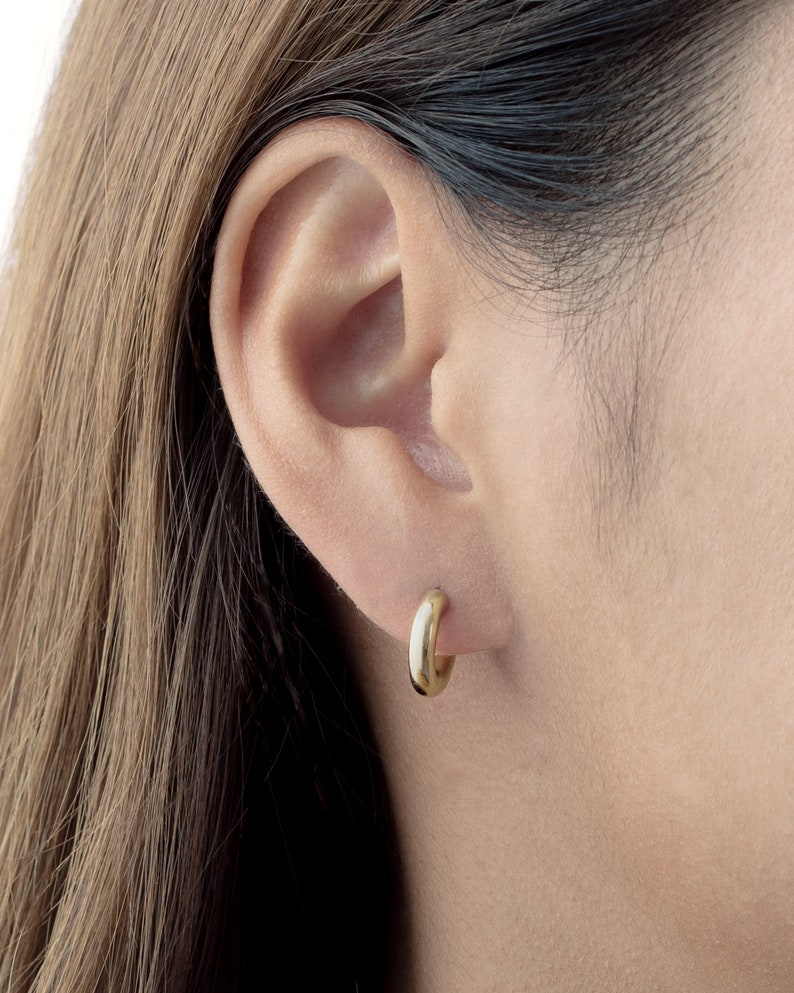 Tiny Gold Hoop Earrings  Minimalist Earrings  Huggie