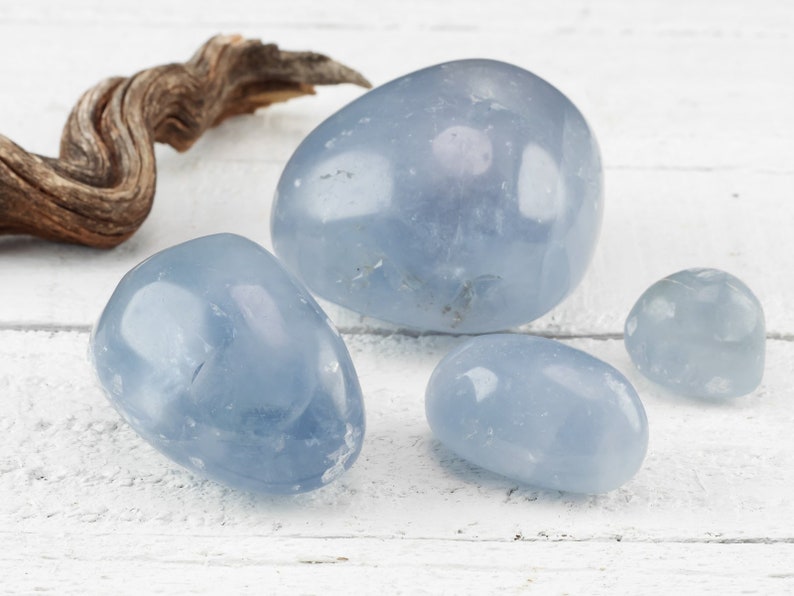 CELESTITE Tumbled Stones  Unique Gift Meditation Stone