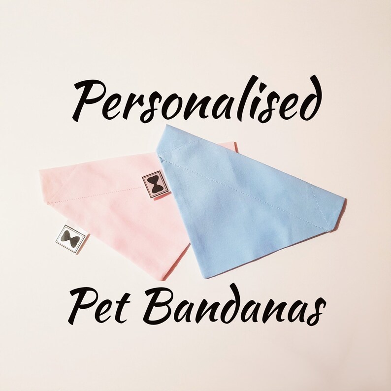 Custom Dog Bandana Slip On Over The Collar Personalized Dog