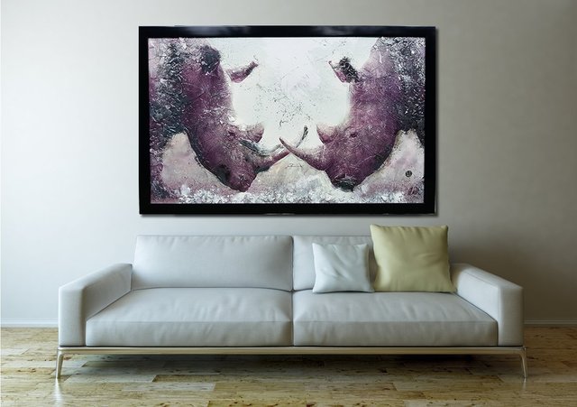 Endangered Javan Rhino Art Piece