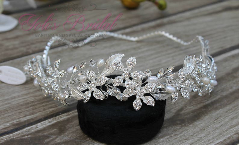 FAST SHIPPING Silver Swarovski Bridal Halo Bridal Wreath