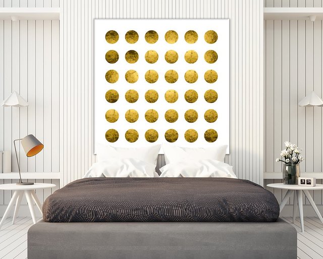 Golden Spots White, Giant Canvas Print by Daniel Stanford