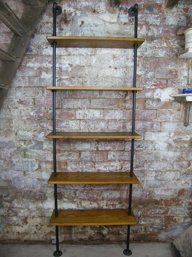 Loft Style Adjustable Industrial Steel Pipe Bookcase Shelving