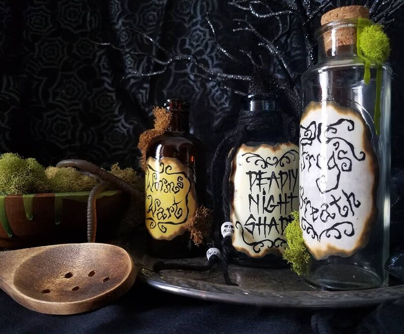 Nightmare before christmas sally potion poison bottles and