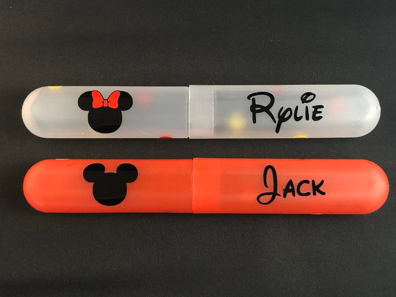 Personalized Disney Travel Toothbrush Case: Mickey or Minnie