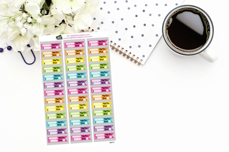 Planner Stickers Bill Due Sidebar Sticker Financial Planning