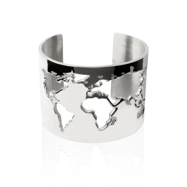 Rhodium World Cuff