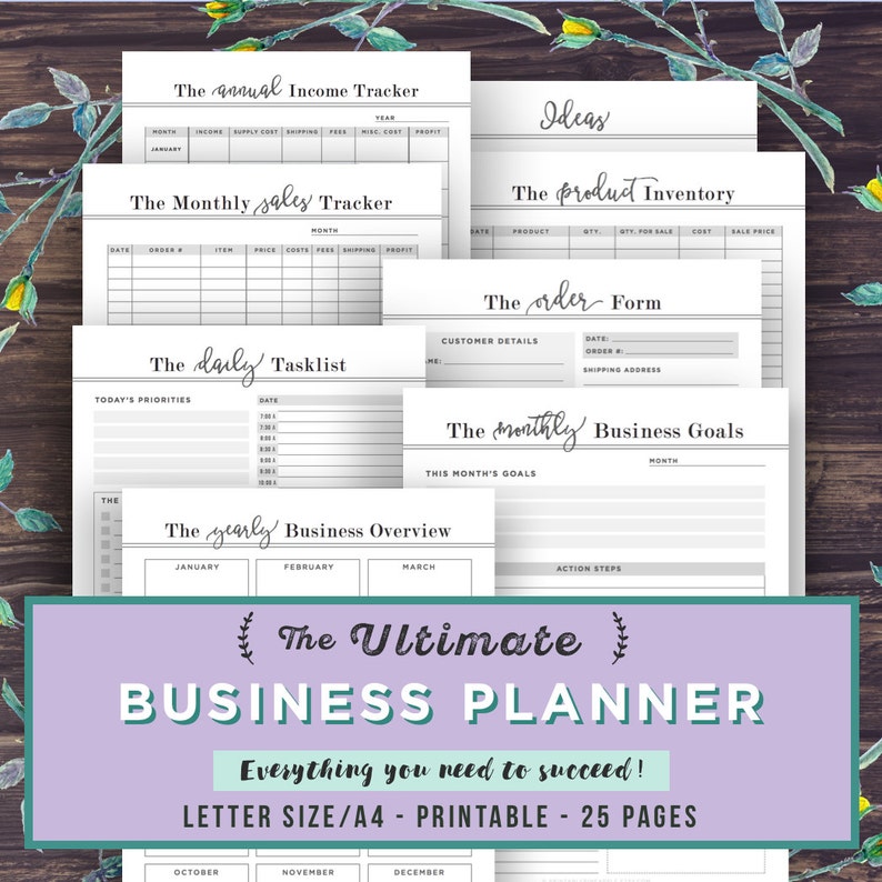 Small Business Planner Printable Etsy Business Organizer