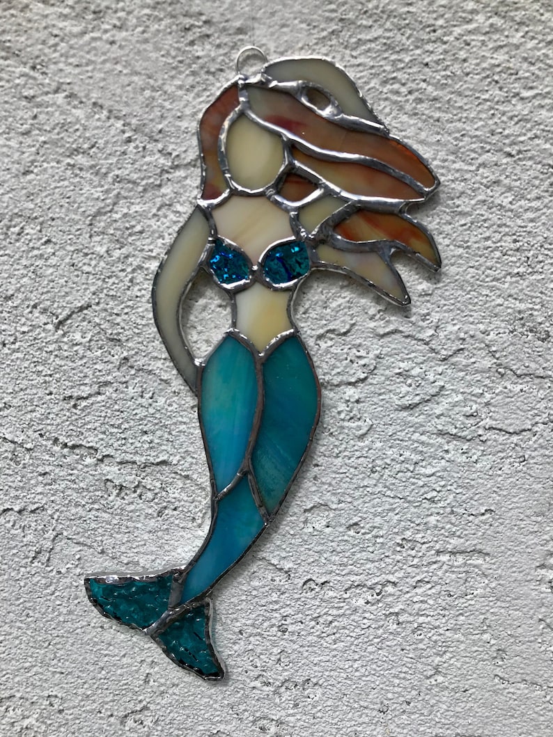 Stained Glass Mermaid Suncatcher