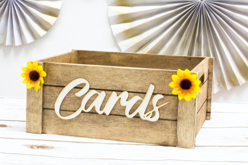 Sunflower Card Box Rustic Wedding Card Beach Box Wedding Decor