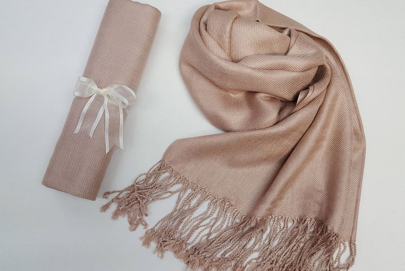 TAUPE BEIGE  Beige Pashmina Shawl. Nude Shawl. Bridesmaid