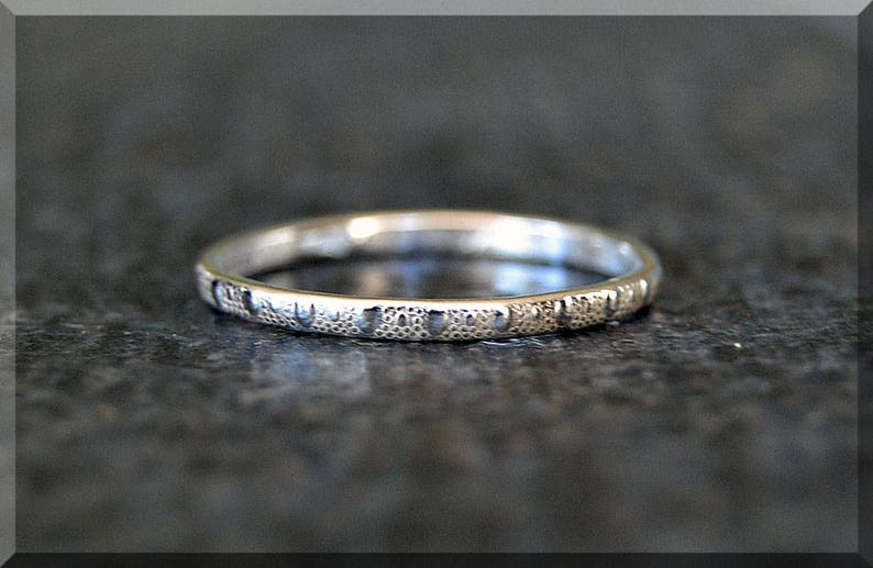 Textured Sterling Silver Ring Sterling Silver Stacking Ring