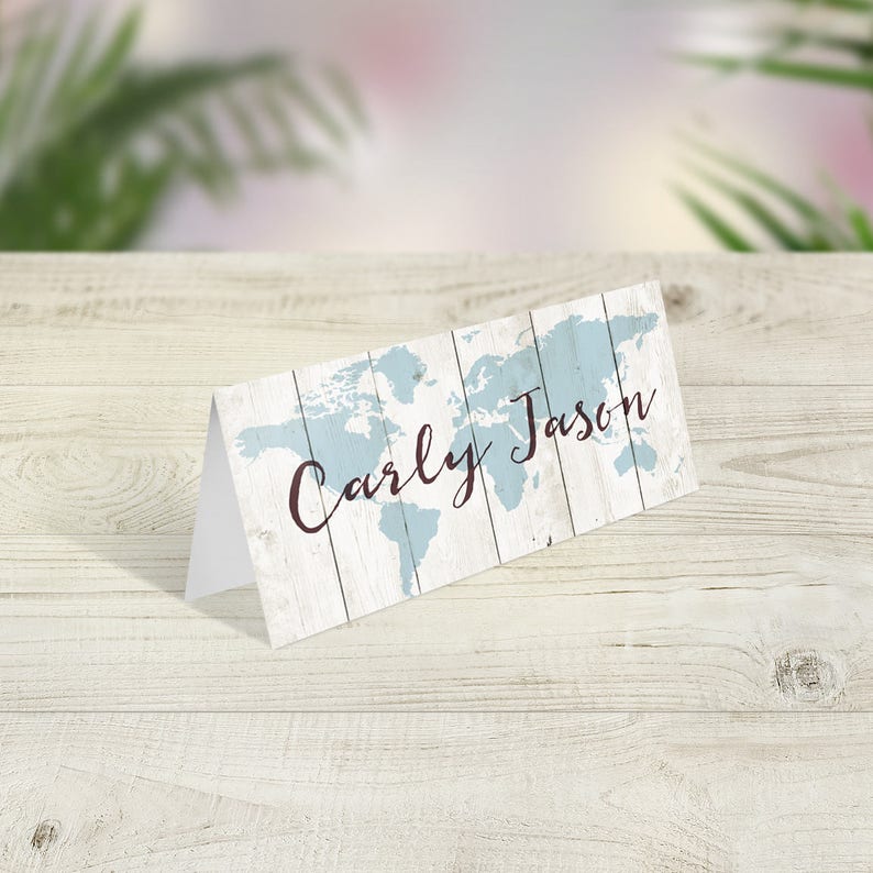Travel Theme Wedding Place Cards Wedding Place Names Rustic