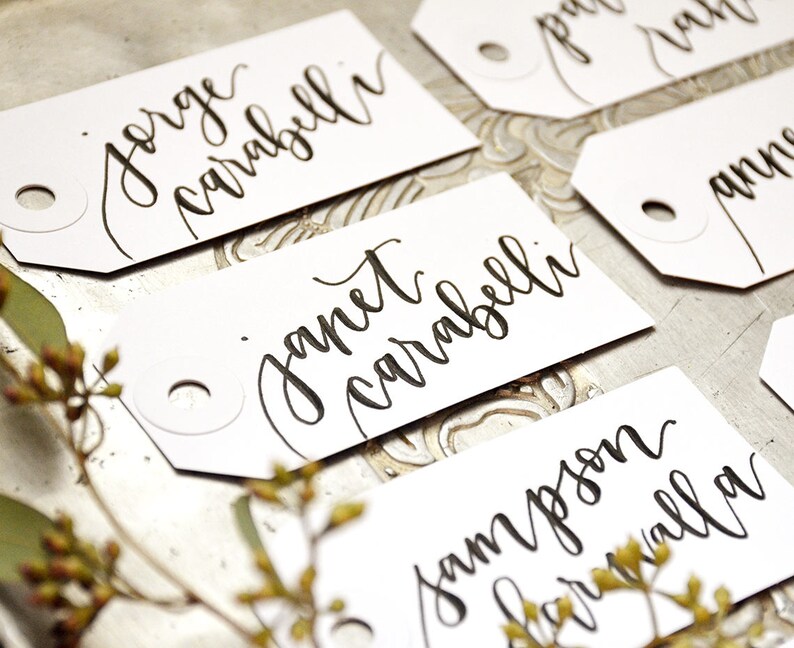 Wedding Place cards Calligraphy Personalized Gift Tags