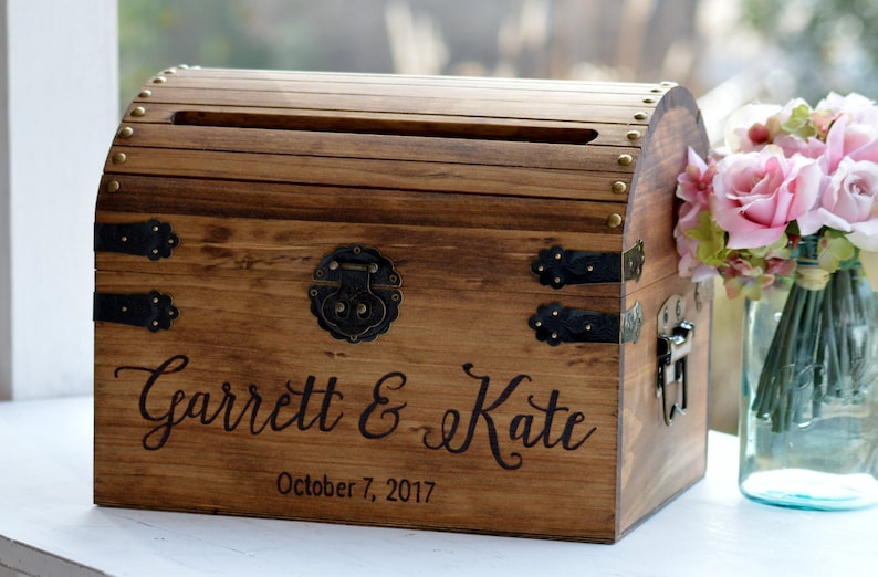 Wooden Card Box Rustic Card Box With Slot Bridal Shower Card