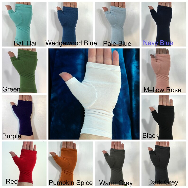 Bamboo wrist warmers fingerless gloves texting gloves.