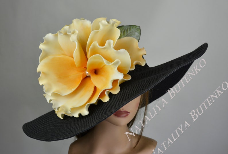 Black Wedding Hat Kentucky Derby Hat Fascinator Wedding