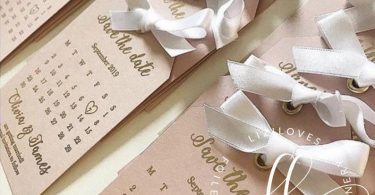 Blush save the date tag gold foil silver rose gold