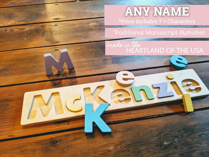 Child’s name puzzle personalized name puzzle christmas