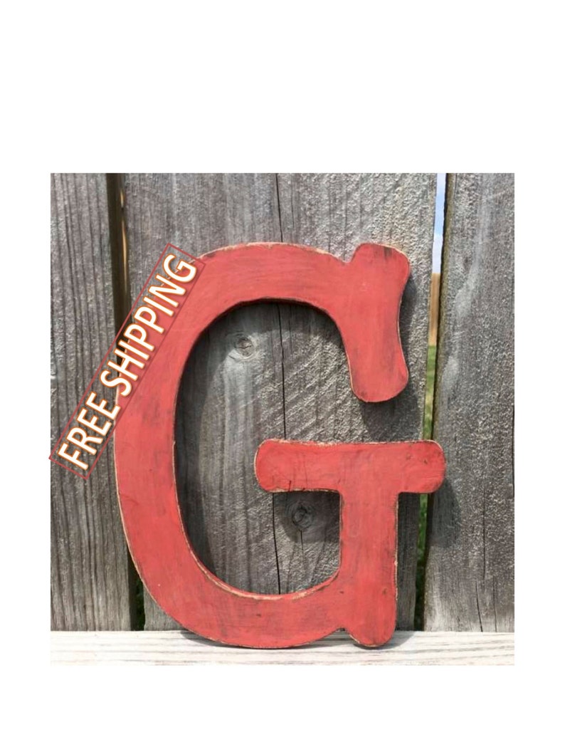 Distressed wooden letter G Gungsuh font Free Shipping perfect
