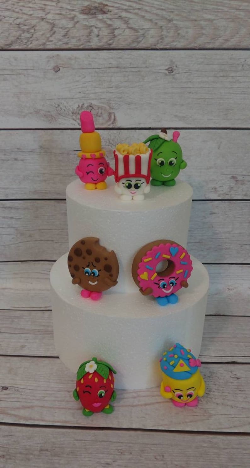 Fondant Shopping Inspired Character Cake Toppers  Birthday