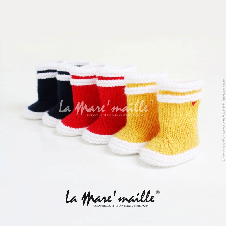 La Mare’maille baby rain boots in wool tribute to the