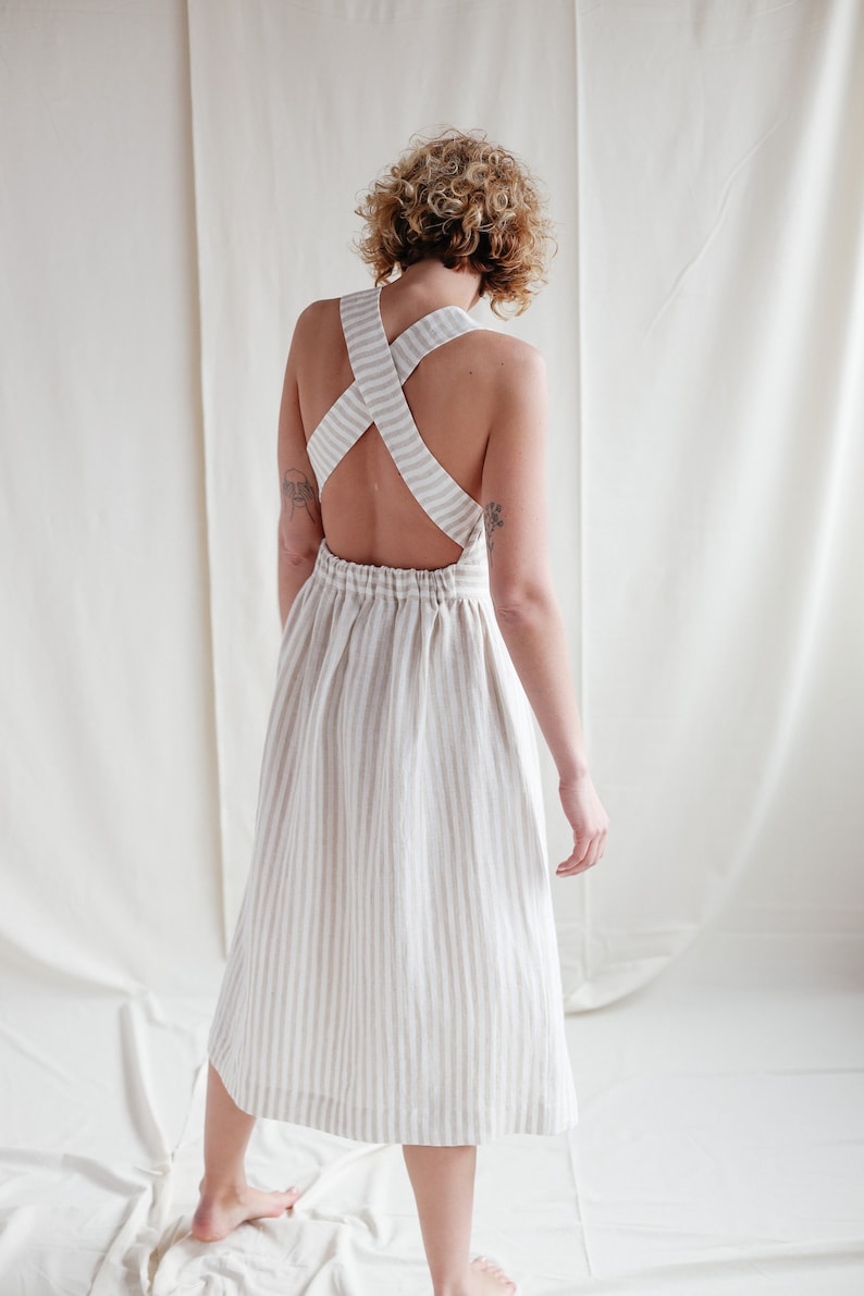 Linen Apron Dress / Handmade by OFFON Clothing