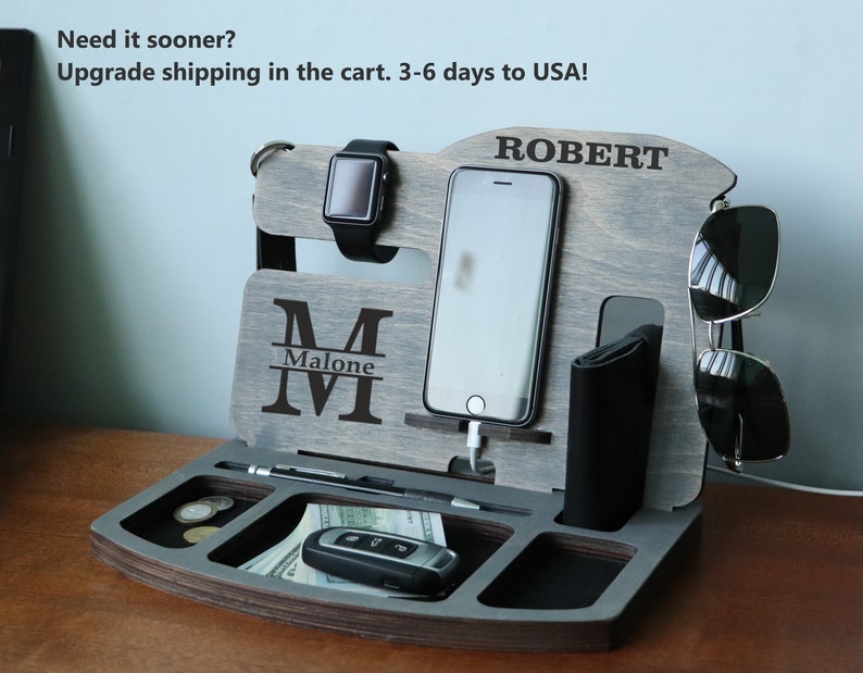 Mens birthday gift Personalized Docking Station Fathers day
