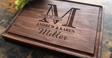Personalized Monogram Engraved Cutting Board  Wedding