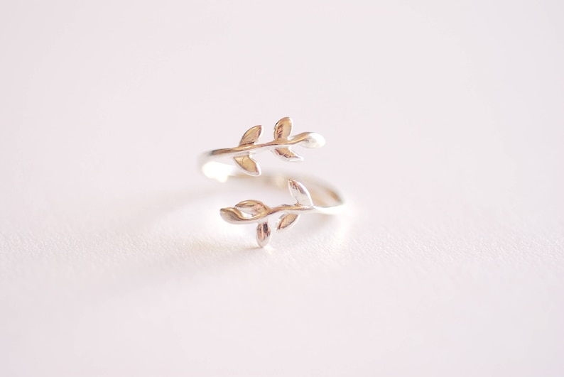 Sterling Silver Leaf  Branch Ring Gold Leaf Ring Rose Gold