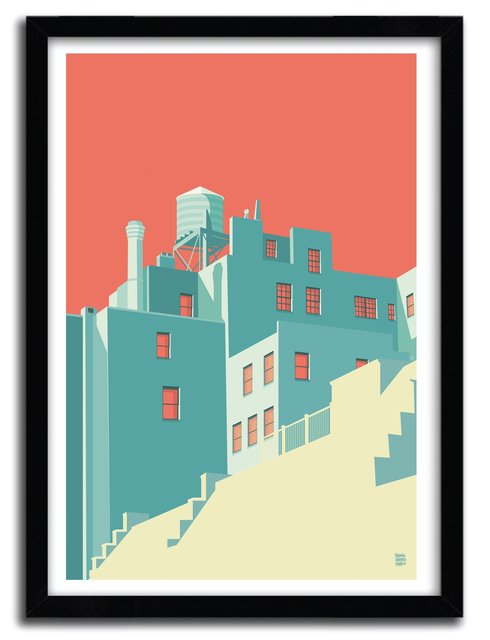 THE VILLAGE  Art Print by REMKO HEEMSKERK