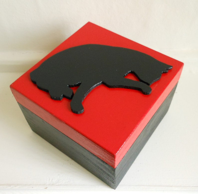 Black Cat Pet box/ Trinket/decorative box/treat