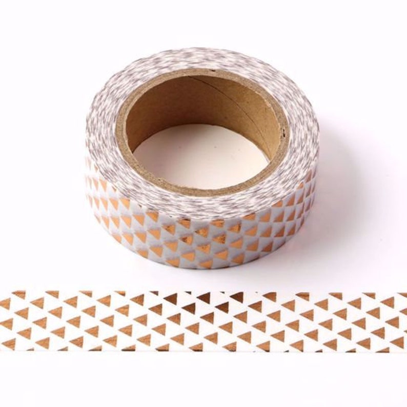 Copper Rose Gold Foil Triangles Washi Tape  15mm x 10 Metres