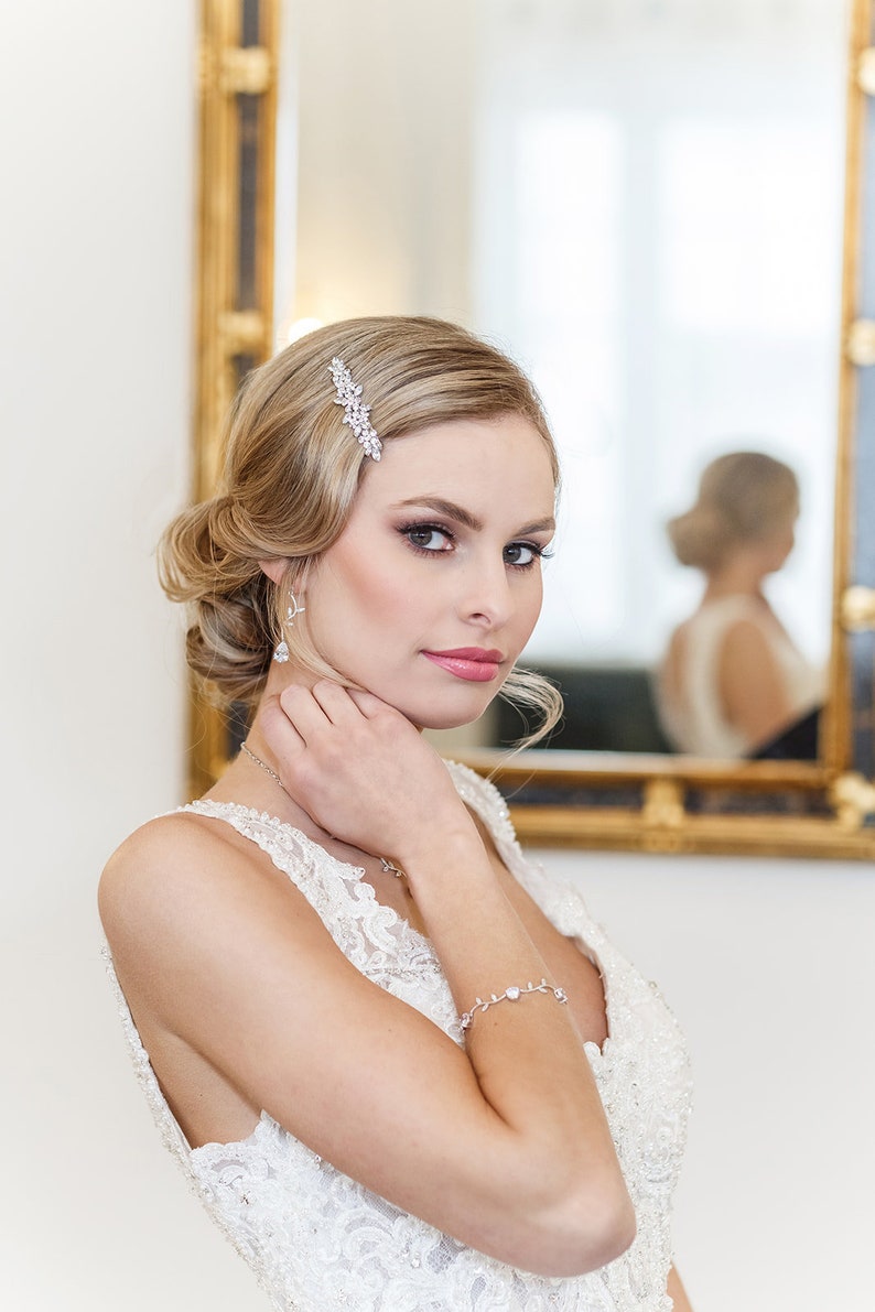 Crystal Rhinestone Barrette Bridal Comb Crystal Wedding