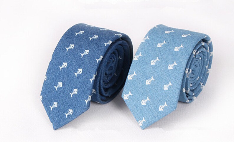 Denim Ties.Blue Cotton Tie.Blue Novelty Tie.Wedding