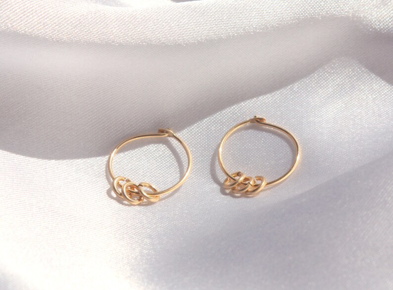 Gold Hoops Earrings Wire Earrings 14K Gold Filled Hoops