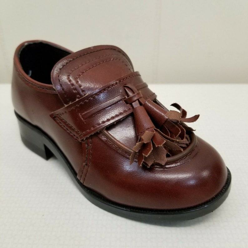 JC Penney Toddler 8.5 Baby Dress Shoes Vintage Brown Leather